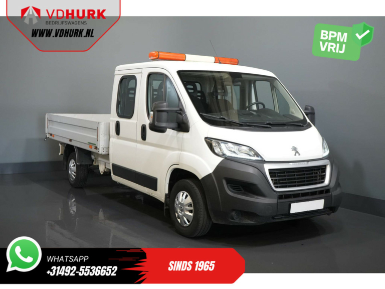 Peugeot Boxer Open laadbak 2.0 HDI 163 pk DC Dubbel Cabine Pick Up/ Open Laadbak/7 Pers./ 3.0t Trekverm./300x220/ Airco