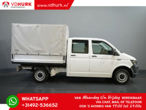 Volkswagen Transporter Open laadbak 2.0 TDI L2 DC Dubbel Cabine 6 Pers./ 216x194/ LAGE KM-stand/ Open Laadbak/ Pick-up/ Huif/ Cruise/ Airco