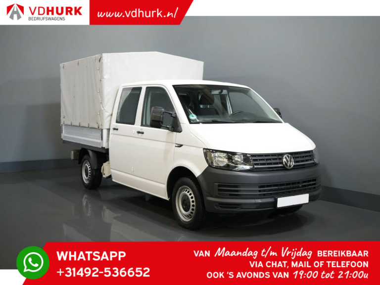 Volkswagen Transporter Caja de carga abierta 2.0 TDI L2 DC Doble Cabina 31.000 km/ 6 Pers./ Caja de carga abierta/ Pick-up/ Huif/ Crucero/ Airco