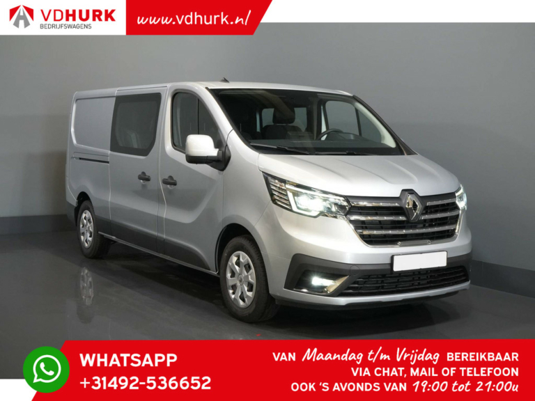 Renault Trafic Van 2.0 dCi 150 KM Aut DC Podwójna kabina LED/ 2x Drzwi przesuwne/ Kamera/ Carplay/ PDC/ Hak holowniczy