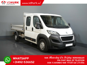 Peugeot Boxer Kipper 2.2 HDi 140 CP L3 DC Cabină dublă/ Tipper/ Tipper 7 pers./ Cutie de marfă deschisă/ Pick Up/ Cruise/ Cârlig de remorcare/ Airco/ 289x200x35