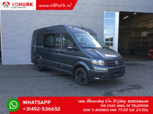 Volkswagen Crafter Bestelbus 2.0 TDI 180 pk Aut. L3H3 DC Dubbel Cabine/ 7pers./ Gev.stoel/ Carplay/ Camera/ / Cruise/ Betimmerd/ Trekhaak/ 270Gr.deuren