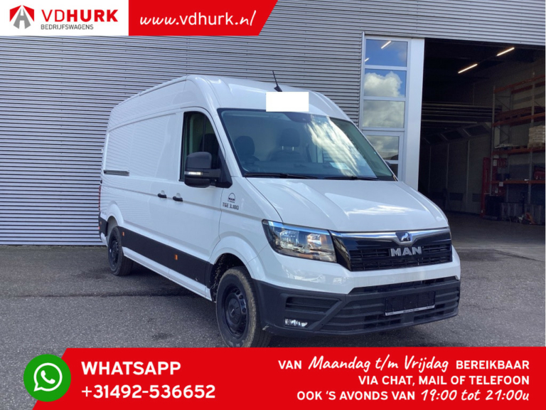 MAN TGE Van 3,180 L3H3 CarPlay/ Gev.stoel/ Camera/ Panelled/ 270Gr. Puertas/ Cruise/ Airco/ Towbar