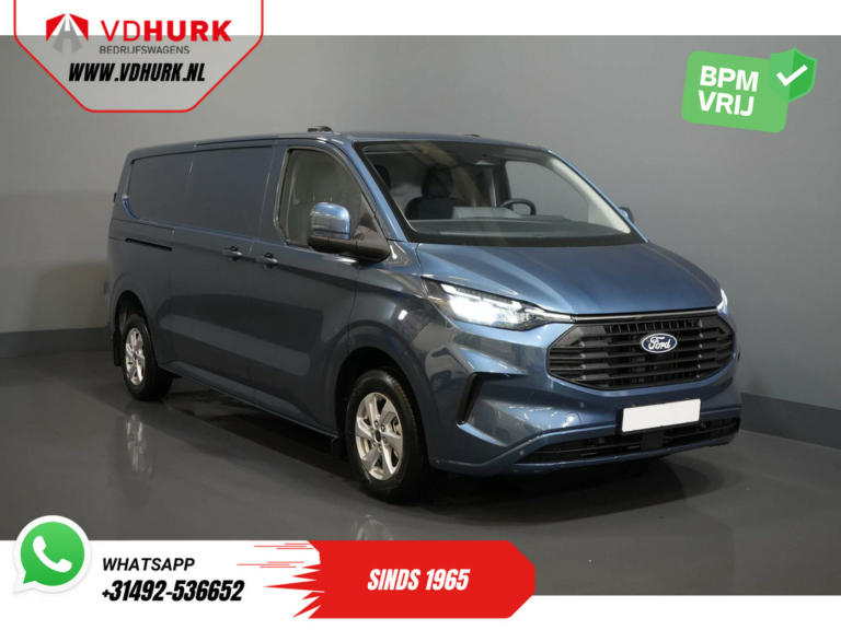 Ford Transit Custom Bestelbus 2.0 TDCI 150 pk L2 LIMITED BPM VRIJ 2x SCHUIFDEUR 5 jaar/200.000km GARANTIE!/ Navi/ Carplay/ Camera/ Stoelverw./ LED