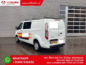 Ford Transit Custom Bestelbus 2.0 TDCI L2 DC Dubbel Cabine 27.000 km! Carplay/ Navi/ Camera/ LED/ Cruise/ PDC V+A/ Stoelverw./ 2.8t Trekverm./ Airco/ Trekhaak