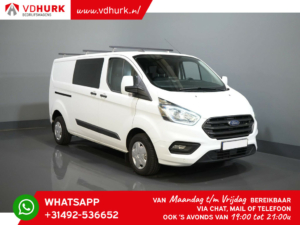 Ford Transit Custom Van 2.0 TDCI L2 DC Double Cab 27,000 km! Carplay/ Navi/ Camera/ Cruise/ PDC V+A/ Seatverw./ 2.8t Towingverm./ Airco/ Towbar