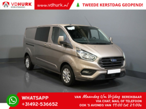 Ford Transit Custom Van 2.0 TDCI 130 hp Aut. L2 Limited DC Double Cab 2x Sliding door/ Seat heating/ CarPlay/ Navi/ Cruise/ LMV/ Camera