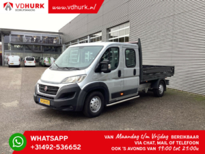 Fiat Ducato Open laadbak 2.3 MJ 150 pk Dubbel cabine Open laadbak/ Luchtvering/ Standkachel / Trekhaak/ Cruise/ 288x200x40