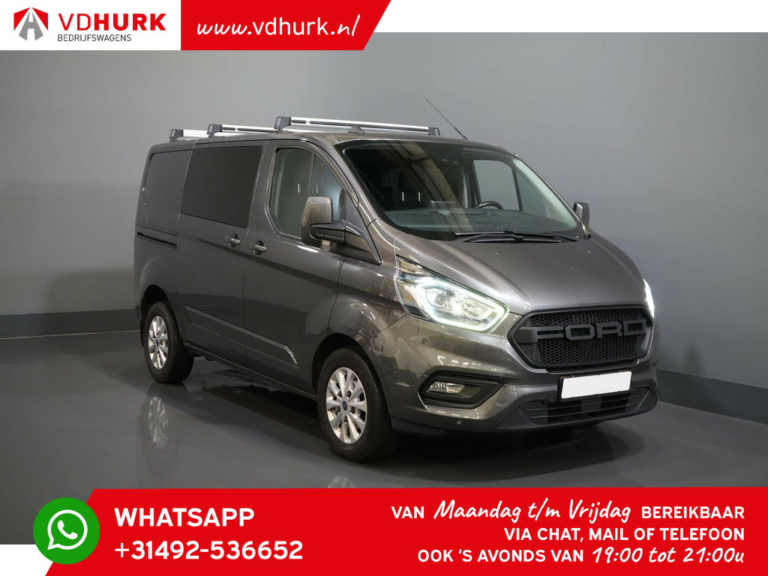 Ford Transit Custom Van 2.0 TDCI 130 KM Aut DC Double Cab LIMITED 2x drzwi przesuwne/ CarPlay/ Seatverw./ Cruise/ LMV/ Navi/ Cruise/ PDC V+A/ hak holowniczy