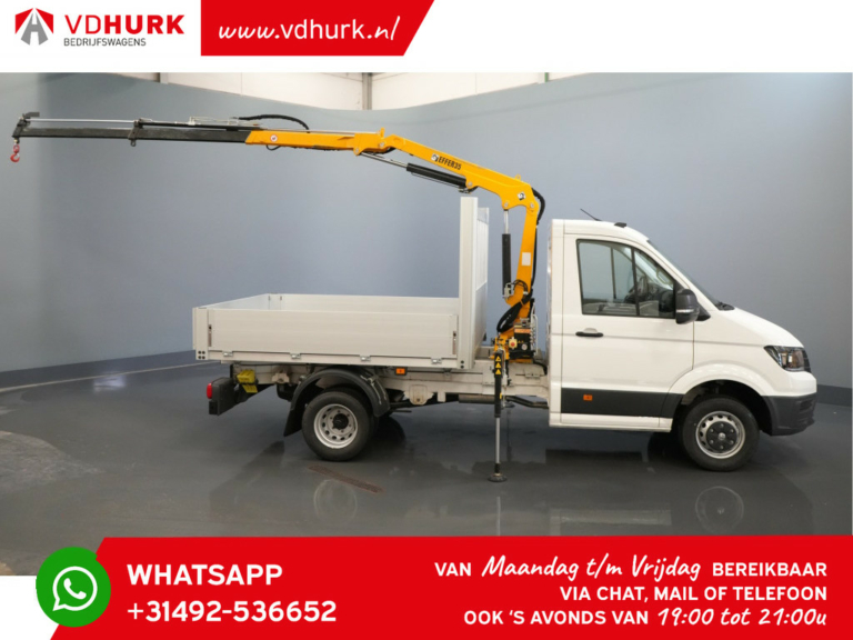 Volkswagen Crafter Open laadbak 6xSTOCK! 2.0 TDI 165 pk DL Open laadbak/ Effer 35 kraan/ Crane/ Gru/ Grue/ Autokran/Carplay/ Dubbel Lucht/ Airco