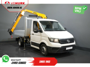 Volkswagen Crafter Open laadbak 50 165 pk Effer 352S Kraan/ Crane/ Kran/ Autokran/ Open laadbak/ PTO/ Dubbel Lucht