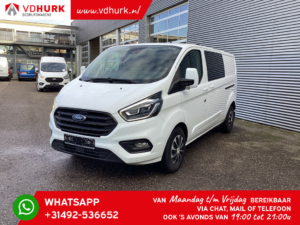 Ford Transit Custom Van 2.0 TDCI 170 CV Aut. L2 DC Doble Cabina/ Calefacción de pie/ 2x Puerta corredera/ CarPlay/ Bi-Xenon/ Seatverw./ Cruise/ Airco/ Gancho de remolque.