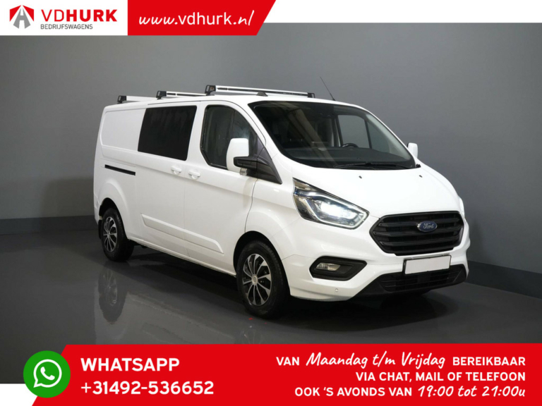 Ford Transit Custom Van 2.0 TDCI 170 CV Aut. L2 DC Doble Cabina/ Calefacción de pie/ 2x Puerta corredera/ CarPlay/ Bi-Xenon/ Seatverw./ Cruise/ Airco/ Gancho de remolque.