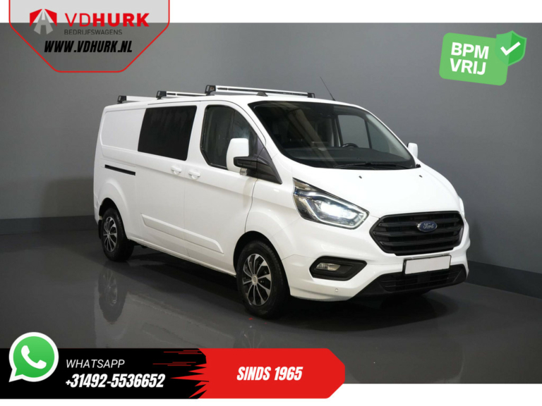 Ford Transit Custom Van 2.0 TDCI 170 CV Aut. L2 DC Doble Cabina/ Calefacción de pie/ 2x Puerta corredera/ CarPlay/ Bi-Xenon/ Seatverw./ Cruise/ Airco/ Gancho de remolque.