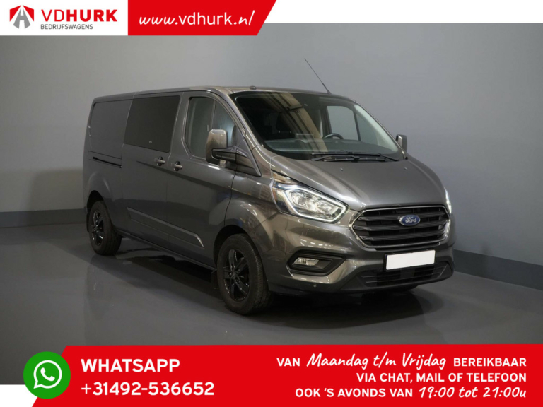 Ford Transit Custom Van 300 2.0 TDCI 170cv Aut. L2 Limited DC Doble Cabina/ 2x puerta corredera/ Calefacción de pie/ Calefacción de asiento/ Navi/ Carplay/ Cámara/ PDC/ LMV/ Cr.