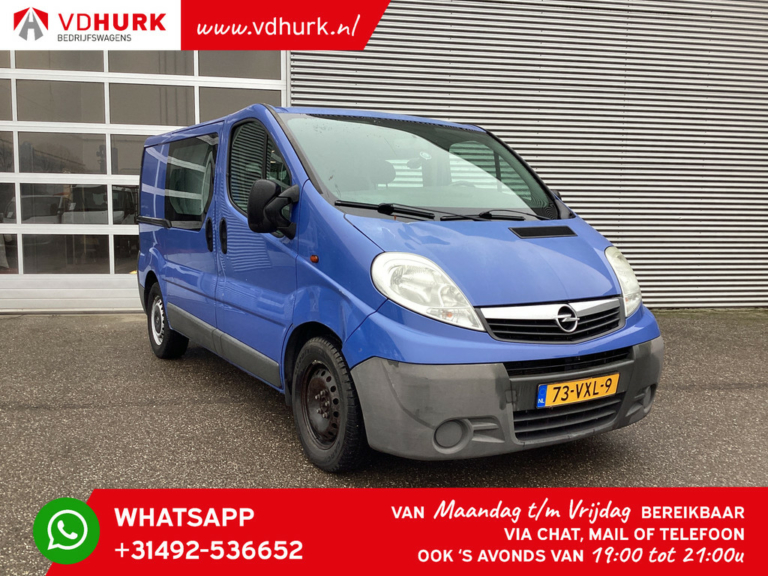 Opel Vivaro Van 2.5 CDTI 115 KM DC Podwójna kabina 2x Drzwi przesuwne/ 6 osób/ Airco/ PDC/ Hak holowniczy