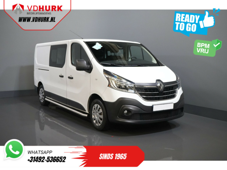 Renault Trafic Bestelbus 2.0 dCi 120 pk L2 DC Dubbel Cabine BPM VRIJ! Ready2Go LED/ 2x schuifdeur/ Sidebars/ Carplay/ Climate/ Camera/ PDC/ Cruise/ Trekh