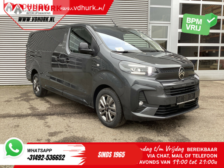 Citroën Jumpy Bestelbus 2.0 HDI 180 pk Aut. L3 BPM VRIJ! LED/ Virtual cockpit/ Stuurverw./ Navi/ Carplay/ Camera/ Climate/ PDC/ LMV/ Cruise