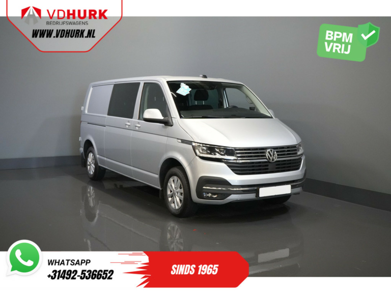 Volkswagen Transporter Bestelbus 2.0 TDI 150 pk DSG Aut. L2 DC Dubbel Cabine Highline BPM VRIJ! Adapt.Cruise/ LED/ 2xSchuifdeur/ Standkachel/ Carplay/ Stoelverw.