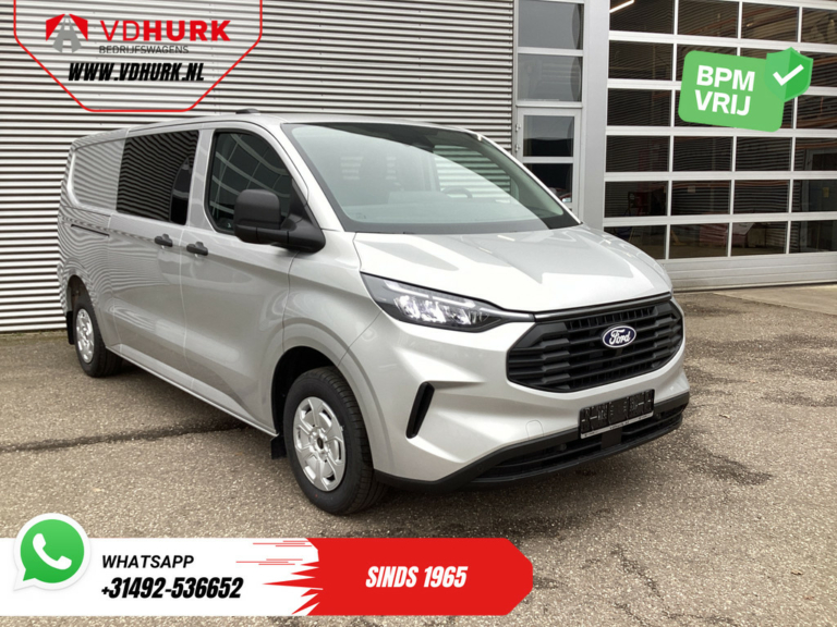 Ford Transit Custom Bestelbus 320 2.0 TDCI 150 pk L2 Trend DC Dubbel Cabine BPM VRIJ! Garantie 5J of 200.000 km/ 2xSchuifdeur/ LED/ Stoelverw./ Virtual Cockpi