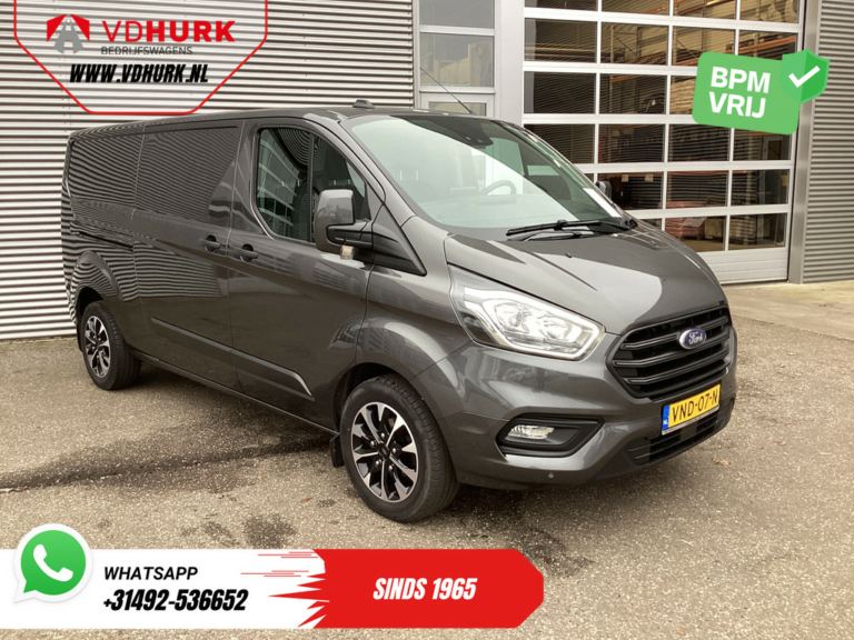 Ford Transit Custom Bestelbus 300 2.0 TDCI L2 130pk Aut. BPM VRIJ! Navi/ Airco/ Carplay/ Cruise / Camera / PDC V+A /Led /Trekhaak/ LMV/